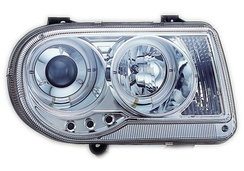 IPCW Projector Chrome Headlights With Rings 05-10 Chrysler 300C - Click Image to Close